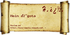 Hein Ágota névjegykártya
